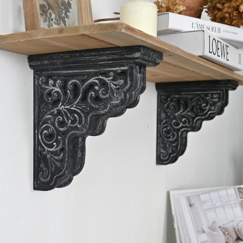 Shabby chic wood corbels pair - chic,